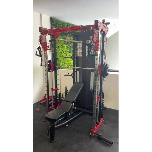 Commercial/Home Smith Trainer Bodybuilding Squat Rack with Two Layer Powder Coating