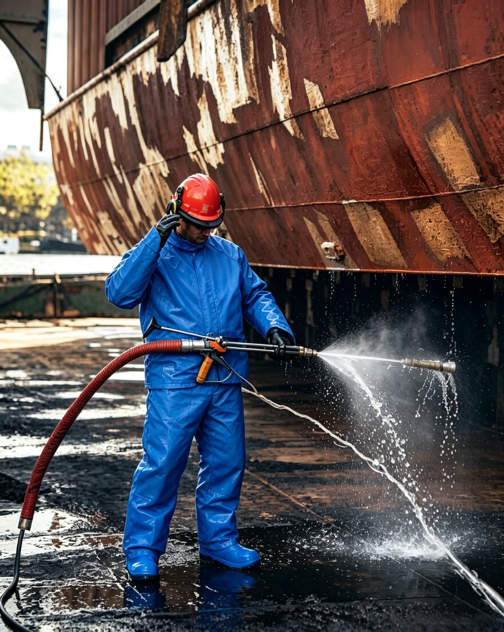Tear Resistant Full Body Protective Suits Water Repellent Pressure Washing Clothes Heavy Duty