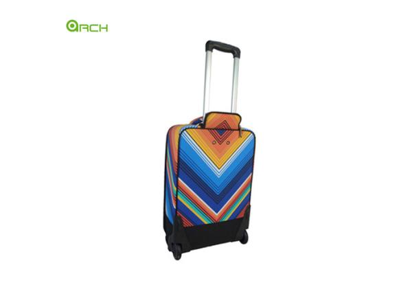 Printing Polyester Trolley Bag Soft Sided Luggage with One Front Pocket