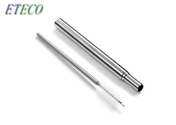 Travel Engraved Stainless Steel Straws With Case Cleaning Brush Keychain 10 Grams