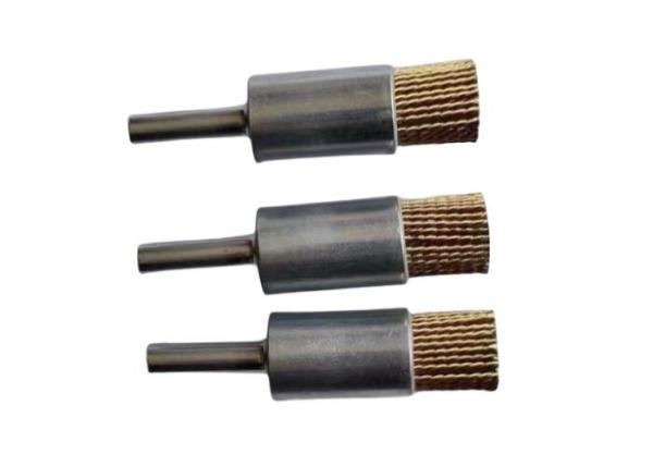 25mm OD Brass Coated Steel Wire Knot End Brush for Rust Removal