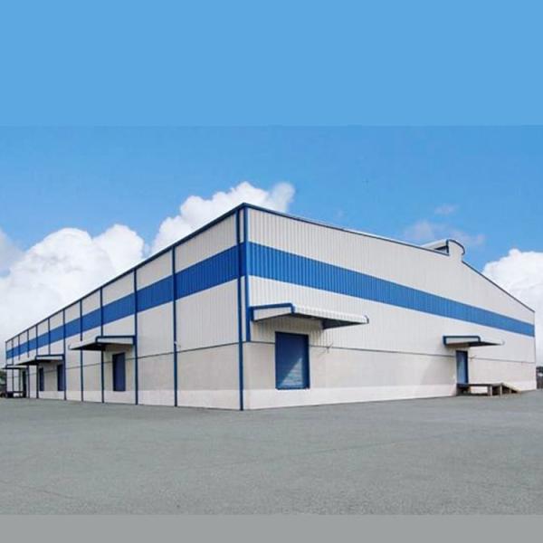 Metal Steel Structure Workshop Customized With Sandwich Panel Wall / Angle Steel Kneebrace