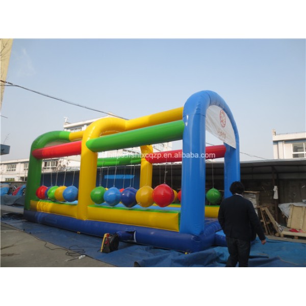 China Factory Outdoor Inflatable Interactive Adult Sport Game with Ball Fun Sports Bouncer Mat Inflatable Obstacle Course