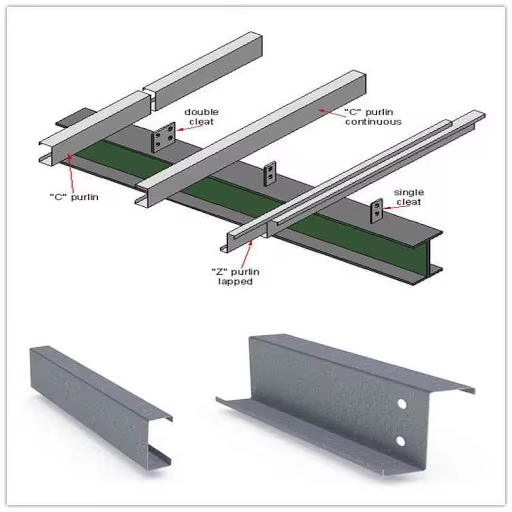 2.0-3.5mm Galvanized Steel 100-500mm Width Adjustable CZ Purlin Roll Forming Machine With Auto Stacker For  Building Structure