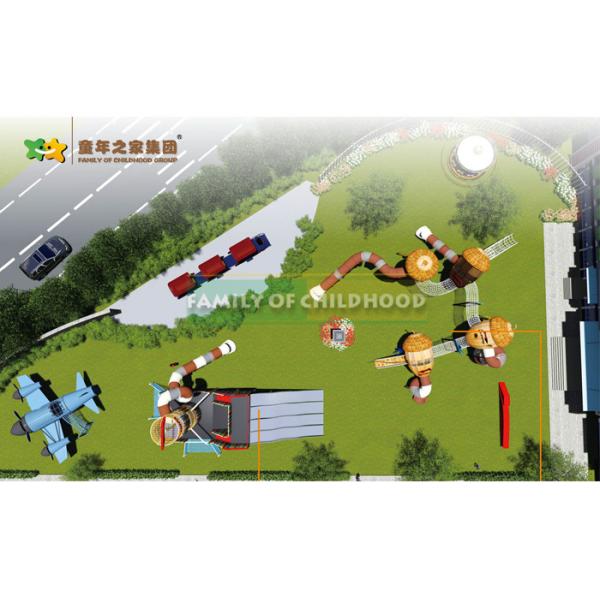 Оборудование парка атракционов стиля самолета на открытом воздухе возбуждая с скольжением детей большим