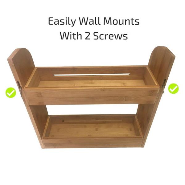 Кухонные банки Бамбуковые пряности Раковина держатель Деревянная полка Контейнер верхний 39.67x12.2x38.1 см