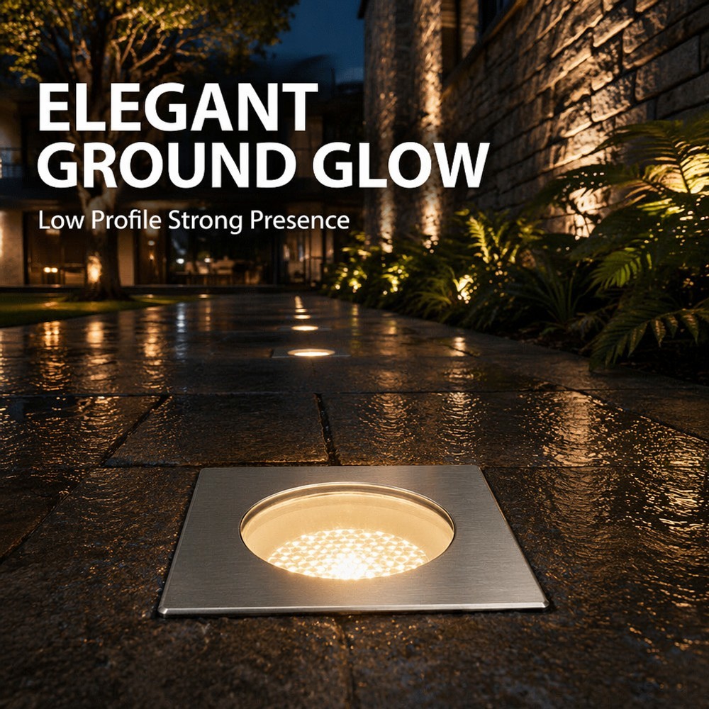 LED In Ground Well Light 18W Square Deep Recessed Honeycomb Anti Glare Uplight IP68
