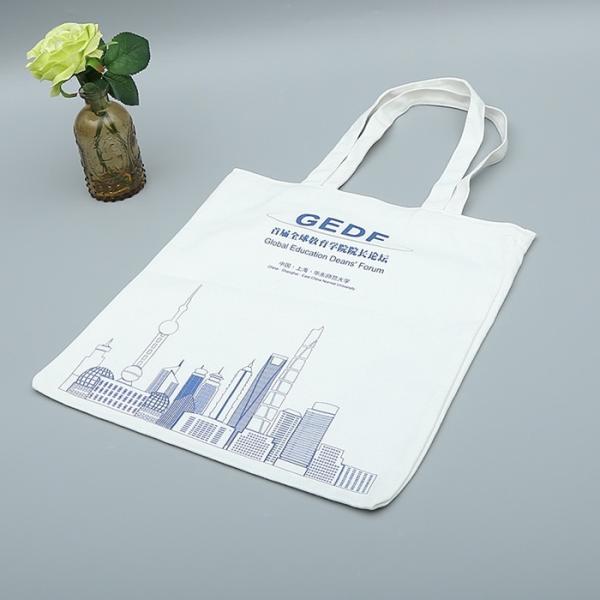 12oz Custom Printed Logo Personalized Beach Summer Promotional Shopping Standard Size Cloth Canvas Cotton Tote Bag
