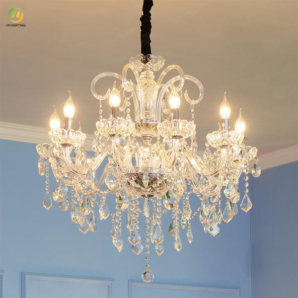 JYLIGHTING European Crystal Lamp Living Room Dining Room Bedroom Chandelier Modern Villa Staircase Hotel Lobby Candle Modern Pendant Light