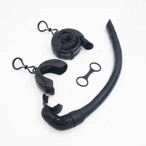Soft Silicone Foldable Swim Training Snorkel Lightweight Freediving Snorkel Mask