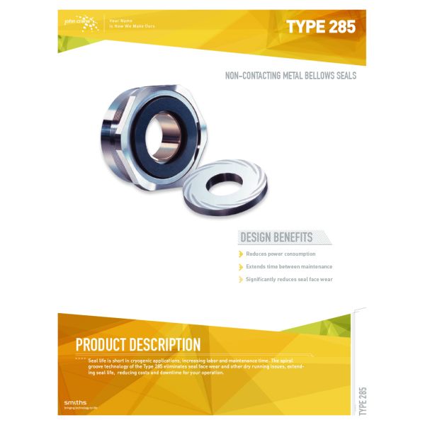 John Crane Type 285 Dry Gas Seals Metal Bellows Mechanical Seal