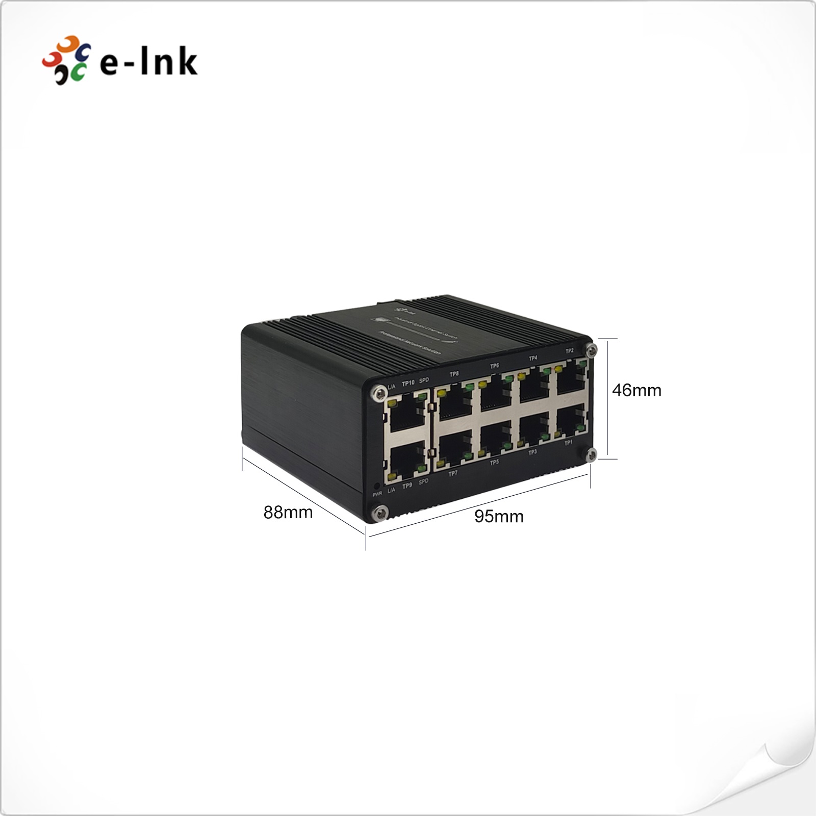 Переключатель локальных сетей мини промышленного 10-Port 10/100/1000T гигабита переключателя сети компактный