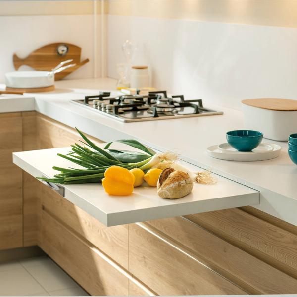 White Wood Grain Melamine Small Handless Kitchen Cabinets Modern Standard Home Mini Kitchenette
