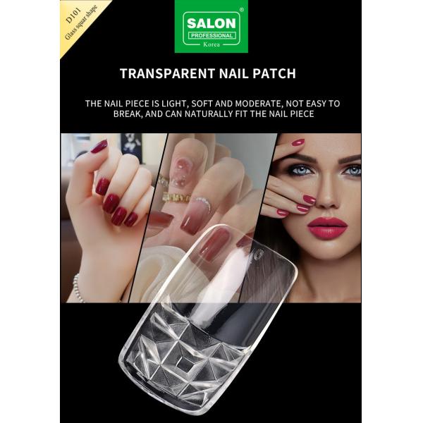 500PCS/Box Clear False Coffin Nails Acrylic Nail Tips Short Square Gel Nails Extension System Half Cover Nails