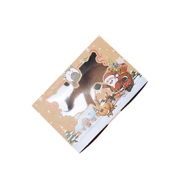 Caja de regalo de rosquillas de Navidad con ventana transparente personalizada y llamativa