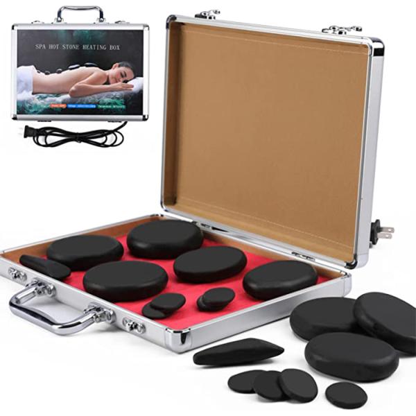 Variety of Stone Sizes Professional Hot Stone Massage Kit with 28 Pcs Basalt Stones