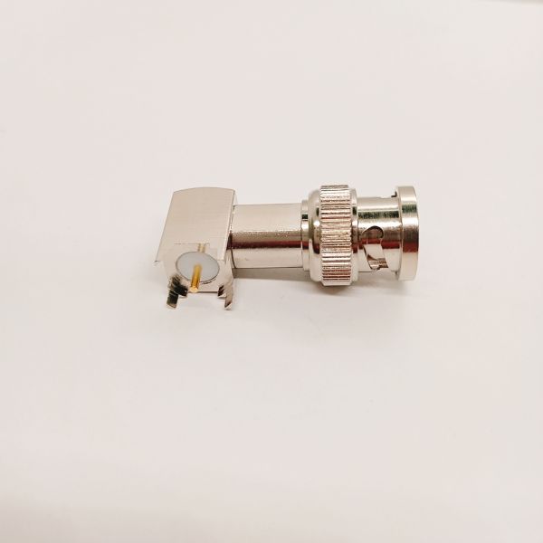 BNC Male Right Angle PCB Mount RF Connector 50Ω for DC to 4GHz Applications
