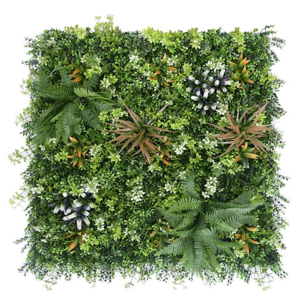 Decorative Plastic Artificial Green Walls Panel Hedge High Simulation Leave For Home