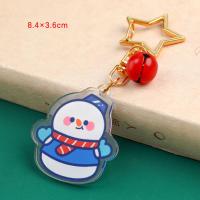 Feira de Natal Snowman Keychain com anexo de anel de metal e espessura de 2 mm