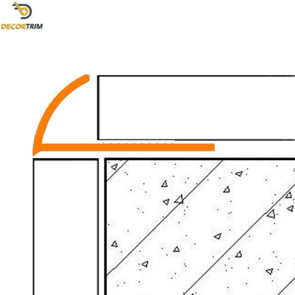 Round Open Shape PVC Tile Trim For Ceramic Edge 12mm 12.5mm