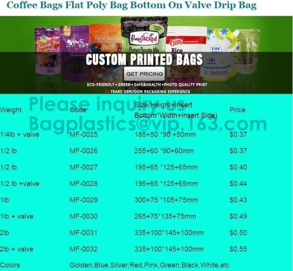Storing Food,Nuts,Seeds,Beans,Tea Leaves, Coffee,Candy,Snack, Dried Fruits,Bag Pouch with Zip Lock and Transparent Windo