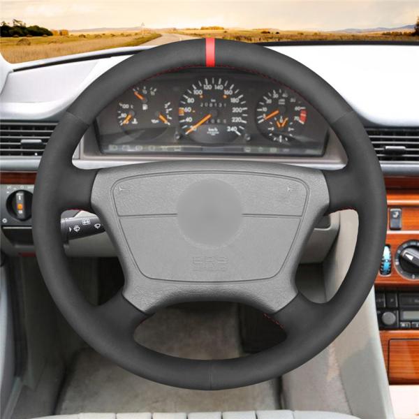 Hand Sewing Suede Steering Wheel Cover for Mercedes-Benz W202 CL-Class C140 E-Klasse