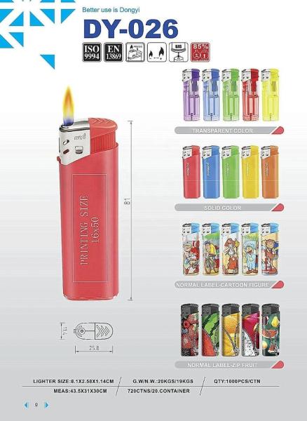 Torch Dongyi Fashion Lighter de gás de plástico personalizado para o mercado europeu 8.1*2.58*1.14 CM