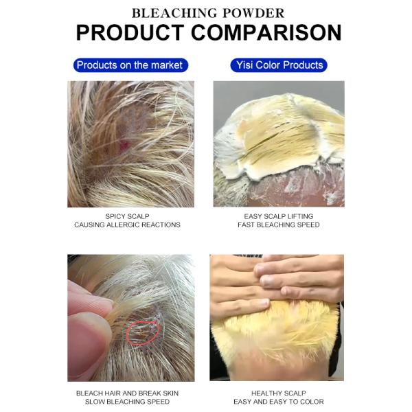 Poudre décolorante pour cheveux – Blanc/Bleu/Rose, Mélange 1:2 avec révélateur, Sans danger pour tous types de cheveux, Éclaircissement efficace