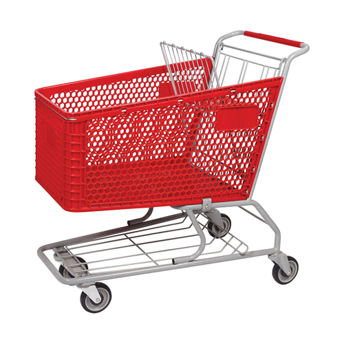 5 Inch Wheel Plastic Shopping Trolley Convenient Reusable 120kg Capacity