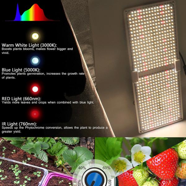 480W Dimmable Led Plant Grow Light 150lm Waterproof 4 Color Anti Shock
