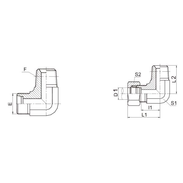 Plumbing Pipe Fittings Eaton 90 Degrees Joints 1CT9-SP / 1DT9-SP