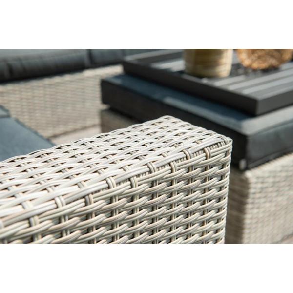 AJUNION Outdoor L Shape Rattan Corner Sofa Set Patio Furniture W155 x D85.5 x H65cm