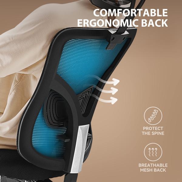 Modern Design High Back Mesh Office Chair with Adjustable Armrest and Lumbar Support
