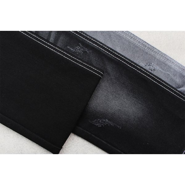11.5 oz 55% Cotton 45% Polyester Black Black Denim Jeans Fabric