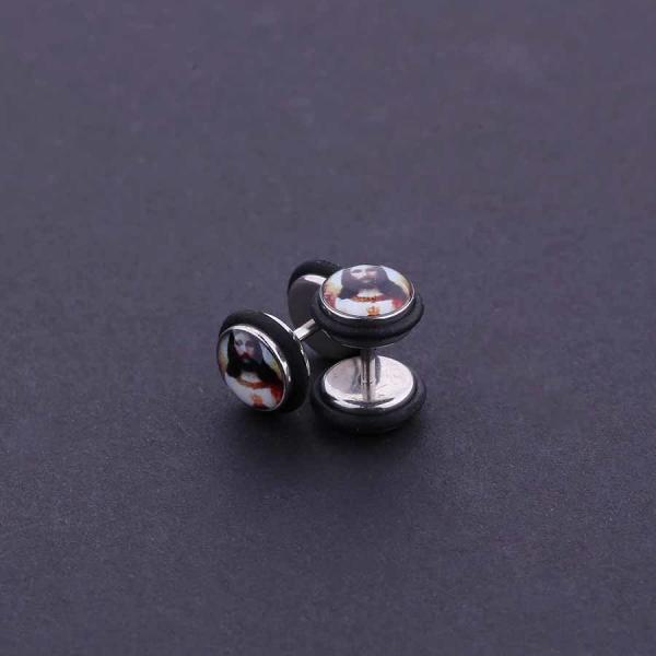 Europe men round cool stud earrings stainless steel stud earrings for sale