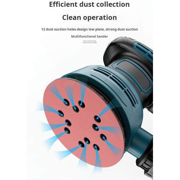 High Concentric Power Electric Car Sander 360-Degree With 12-Hole Vacuum Design