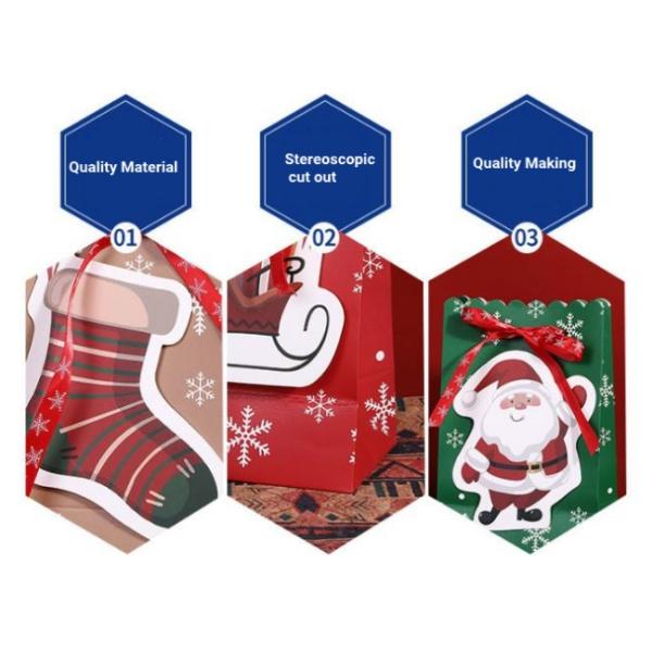 Рождество узла смычка ленты напечатало бумажные мешки для подарка упаковывая 5g/Pcs