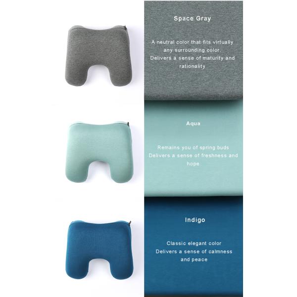 U Shaped Memory Foam Neck Pillow Cushion Cotton / Spandex Fabric Outer Cover