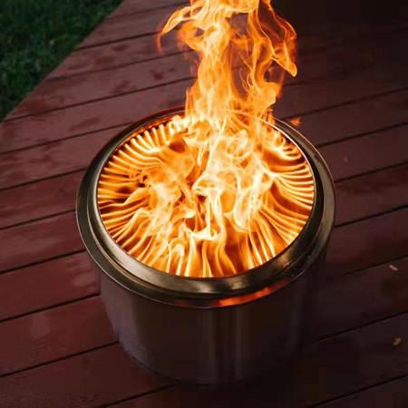 Diameter 28cm Stainless Steel Smokeless Fire Pit Bbq Camping Packaging