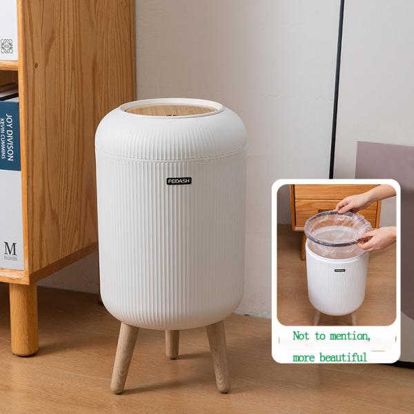 Large Kitchen Household Bathroom with Lid Creative Living Room Tall Kitchen Plastic Trash Can