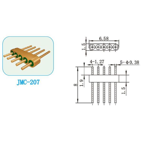 Стекло 5 заголовков штырей герметичное для того чтобы Метал дистанционирование контакта соединителей 1.27мм уплотнения