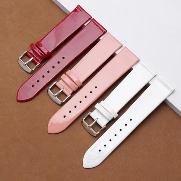ALK Genuine Leather Watch Band Shine Bracelet Strap pin buckle Watchband accessories for brand women watches 14mm 16mm 1