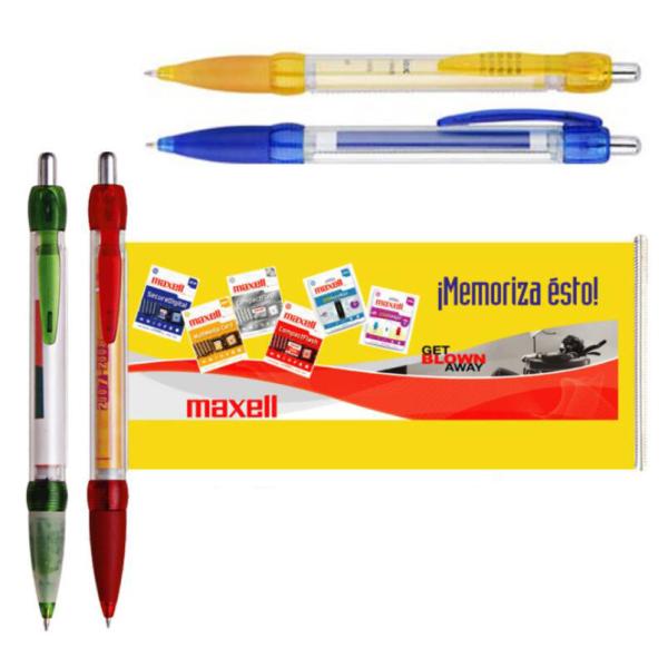 Smooth Barrel Plastic Branding Advertising Banner Ball Pen For Promotion