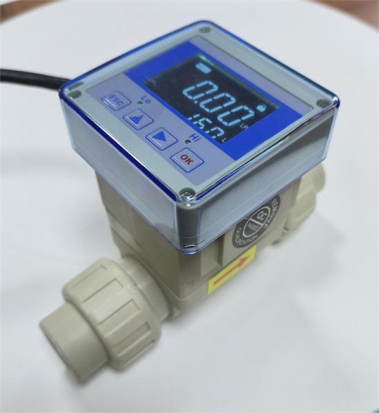 Impeller Flow Meter Plastic Runner Type Corrosion-Resistant With LCD Display