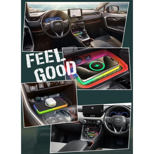 Silicone Car Wireless Charging Pad RGB LED Qi Apple Samsung Earbuds Compatibility
