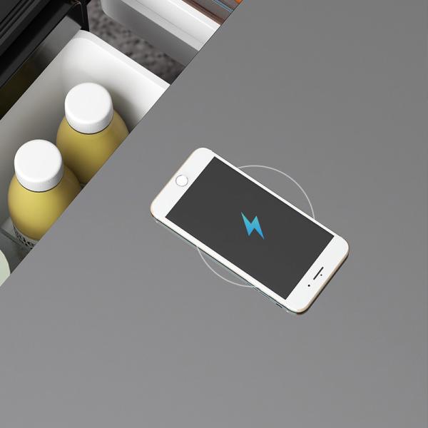 Music Table Wireless Charging Mini Fridge with Cooling Drawer and 60L Capacity