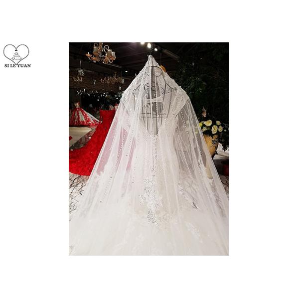 Off White Wedding Ladies Bridal Gown Custom Beading Lace Long Fishtail Bandage