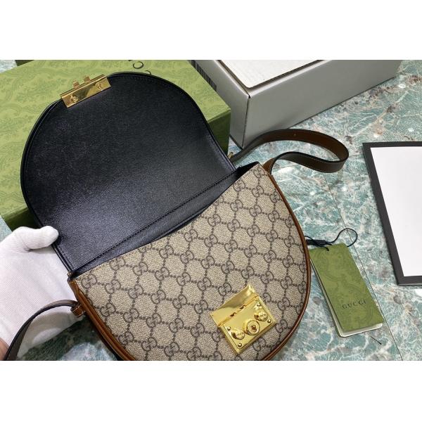 Classic GG Deerskin Texture Inclined Shoulder Bag Monogram Canvas 22cm Length