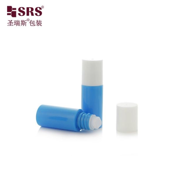 Eco-friendly 15ml 20ml Amber Plastic Roller Bottle With White Cap For Liquid Formula For Cosmetics