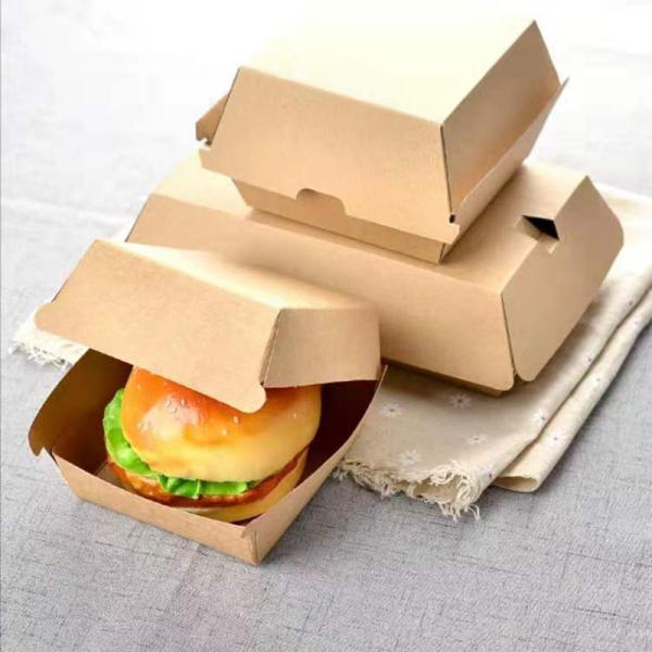 Nuevo Estilo Caja de embalaje de hamburguesas de tamaño personalizado de calidad alimentaria impresa cartón Kraft corrugado Matt laminado para embalaje de Hamburgo